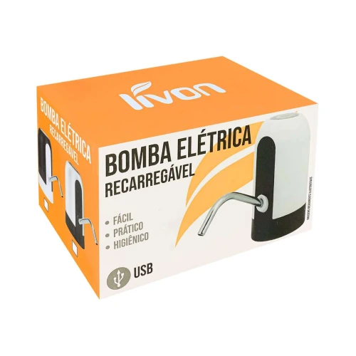 Bomba para garrafão de água elétrica com usb Livon