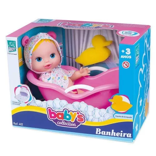 Boneca Babys Collection banheira Super Toys