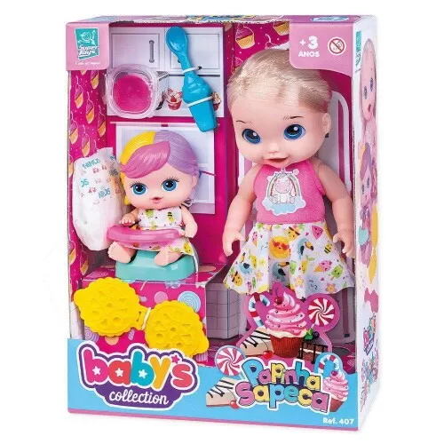 Boneca Babys Collection papinha sapeca Super Toys