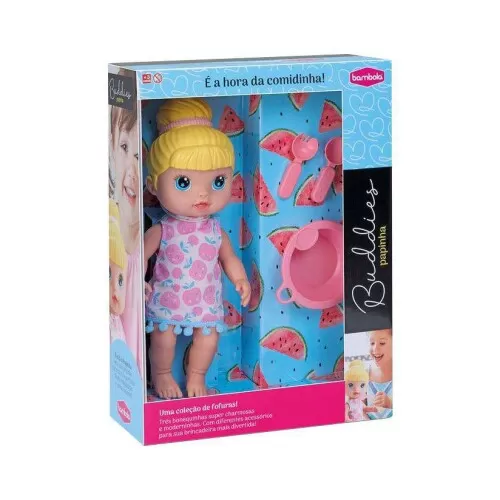 Boneca Buddies papinha 30cm com acessórios Bambola