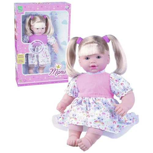 Boneca Manu frases com cabelo 58cm Super Toys