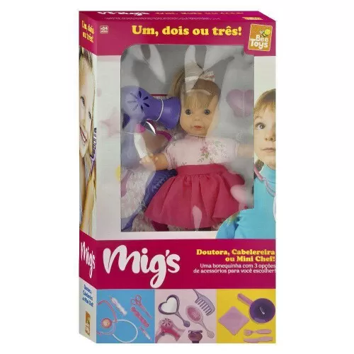 Boneca Migs Fashion + acessórios Bee Toys