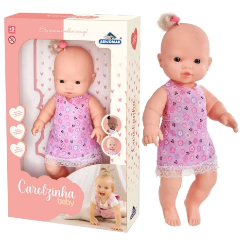 Boneca bebê Carolzinha Baby 38cm Adijomar