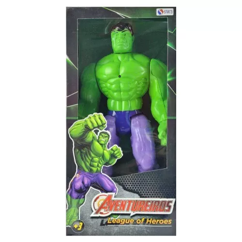 Boneco Aventureiro verde com luz 42cm Miller Brinquedos