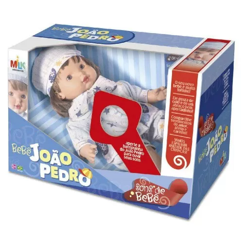 Boneco bebê João Pedro 40cm Milk