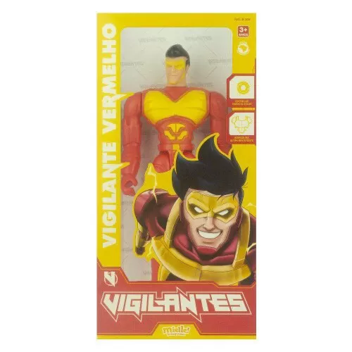 Boneco plástico Vigilante vermelho 22cm Mielle