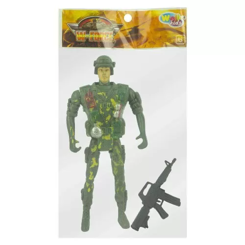 Boneco plástico militar missão resgate 15cm Wellmix