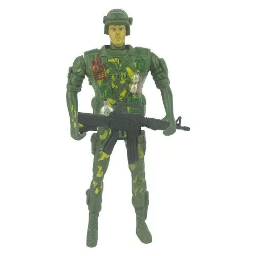 Boneco plástico militar missão resgate 15cm Wellmix