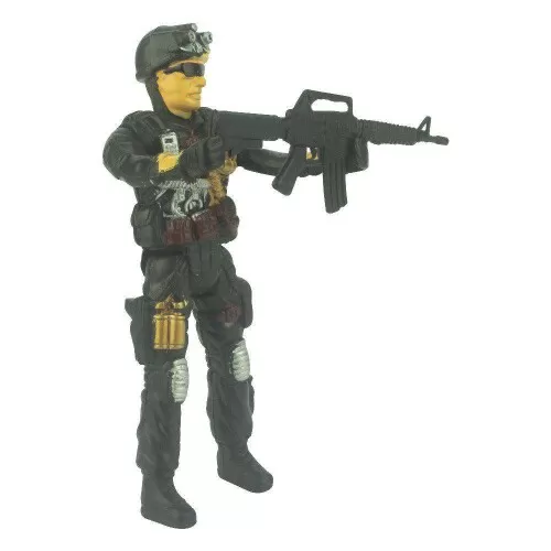 Boneco plástico polícia resgate 18cm Wellmix