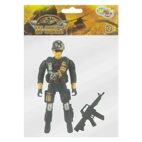 Boneco plástico polícia resgate 18cm Wellmix