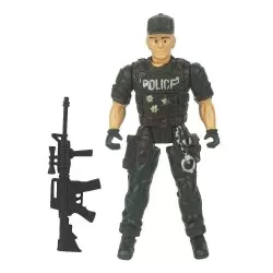 Boneco plástico policial 15cm