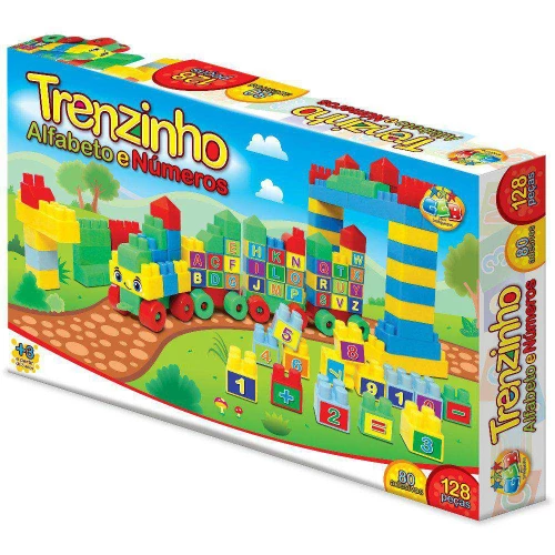 Brinquedo monte brinque blocos trenzinho didático GGB