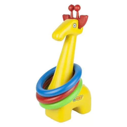 Brinquedo didático girafa com 03 argolas Central La Ruedita