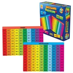 Brinquedo didático multiplicando e dividindo 200 peças Ggbplast