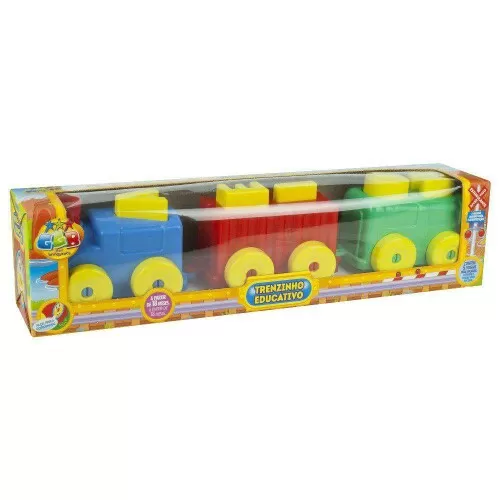 Brinquedo didático trenzinho educativo 08 peças Ggbplast