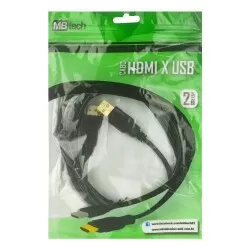 Cabo HDMI x USB 02 metros MBtech