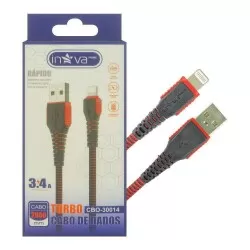 Cabo usb lightning para celular Iphone com 02 metros 3.4A CBO-30014 Inova