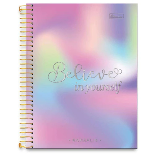 Caderno capa dura 10x1 160 folhas Borealis feminino 177x240mm Cadersil