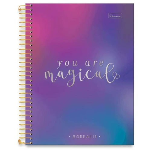 Caderno capa dura 10x1 160 folhas Borealis feminino 177x240mm Cadersil