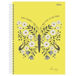 Caderno capa dura 10x1 160 folhas feminino Daisy São Domingos