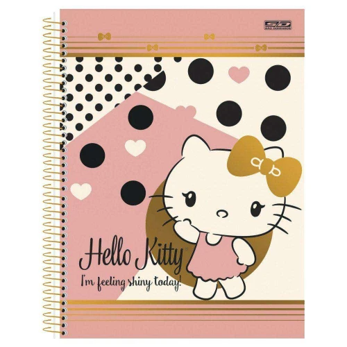 Caderno capa dura 10x1 160 folhas Hello kitty São Domingos