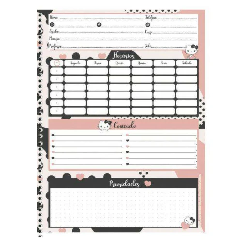 Caderno capa dura 10x1 160 folhas Hello kitty São Domingos