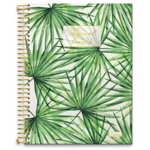 Caderno capa dura 10x1 160 folhas tropical feminino 177mmx240mm Cadersil