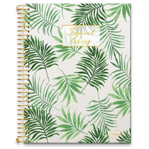 Caderno capa dura 10x1 160 folhas tropical feminino 177mmx240mm Cadersil