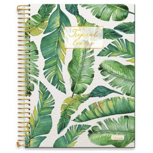 Caderno capa dura 10x1 160 folhas tropical feminino 177mmx240mm Cadersil