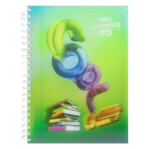 Caderno capa dura 10x1 200 folhas 3D sortido