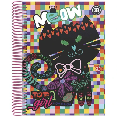 Caderno capa dura 10x1 200 folhas Top Girl 3B