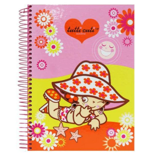 Caderno capa dura 10x1 200 folhas Tutti Cuti Jandaia