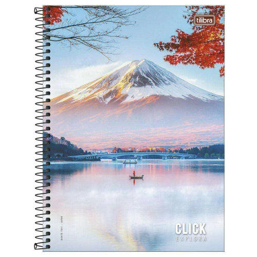 Caderno capa dura 16x1 256 folhas click explora Tilibra