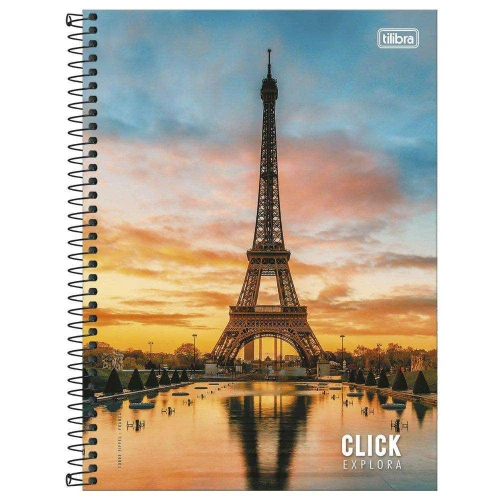 Caderno capa dura 16x1 256 folhas click explora Tilibra