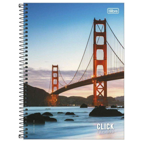 Caderno capa dura 16x1 256 folhas click explora Tilibra