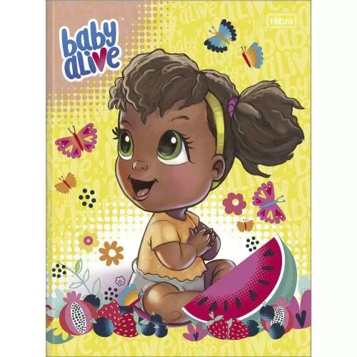 Caderno capa dura brochura pequeno 80 folhas Baby Alive Tilibra