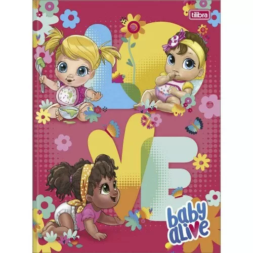 Caderno capa dura brochura pequeno 80 folhas Baby Alive Tilibra