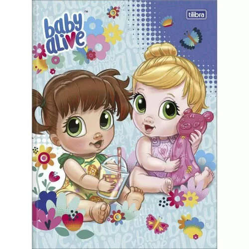 Caderno capa dura brochura pequeno 80 folhas Baby Alive Tilibra