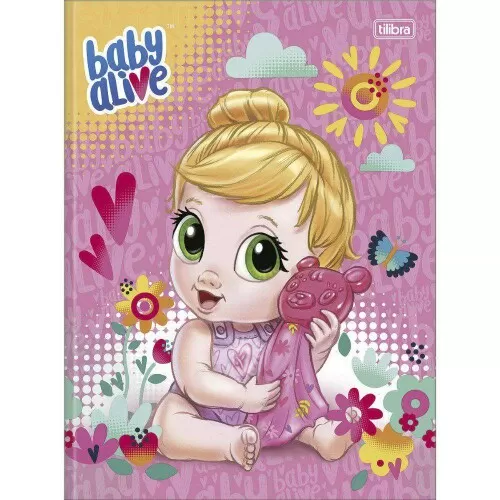 Caderno capa dura brochura pequeno 80 folhas Baby Alive Tilibra