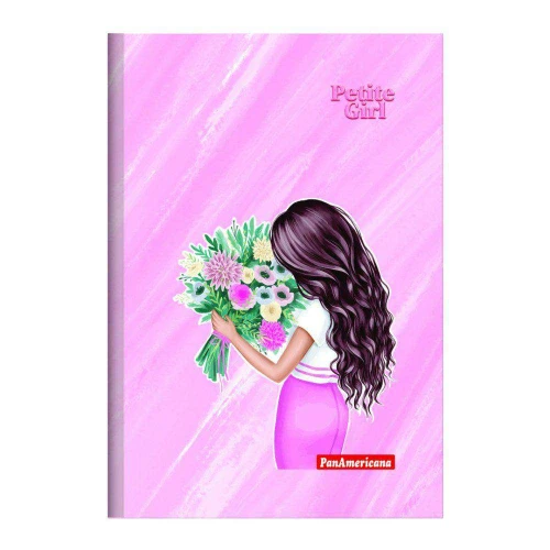 Caderno capa dura brochura pequeno 96 folhas Petite Girl Panamericana