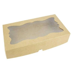 Caixa papel kraft com visor 12x20x5cm com 10 unidades