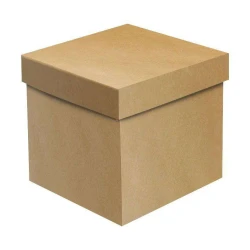 Caixa papel kraft cubo alta 22x22x18cm