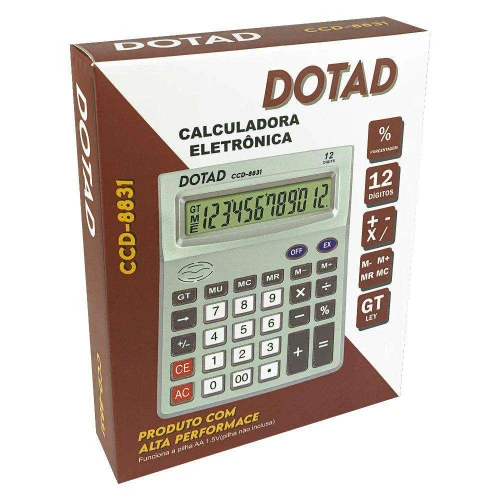 Calculadora média 12 dígitos 18x14cm 8831 Dotad