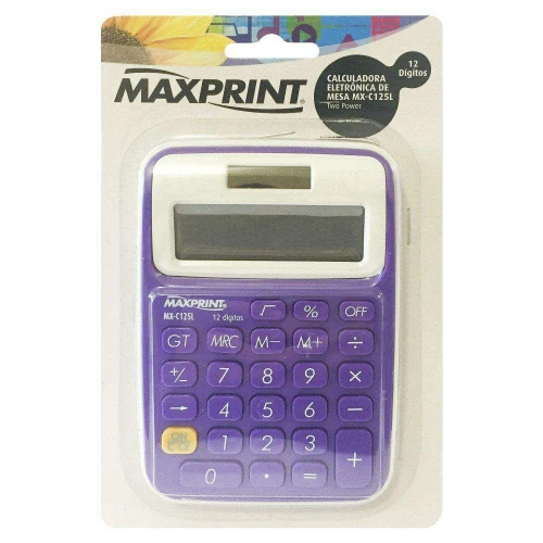 Calculadora de mesa MX-C125L 75465-1 roxo Maxprint