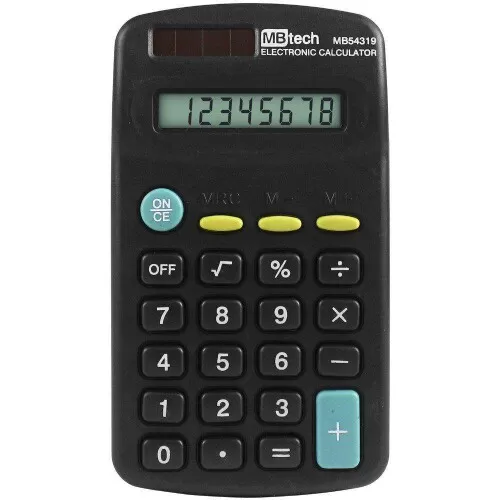 Calculadora pequena 8 dígitos preto MBtech