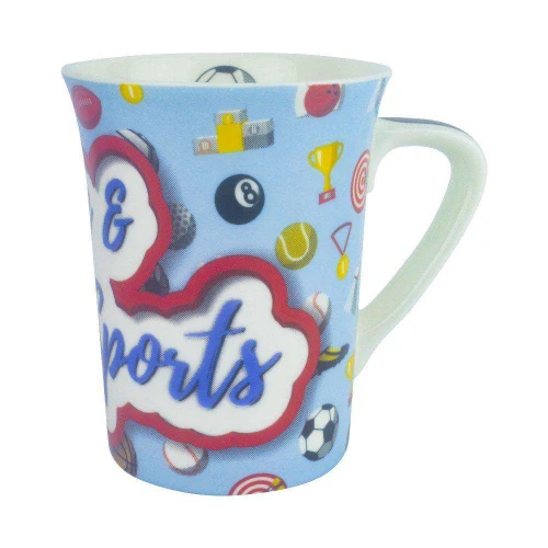 Caneca de cerâmica 340ml tulipa coffee e sports