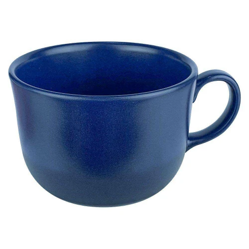 Caneca de cerâmica sopeira 590ml preta/rosa/azul