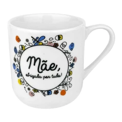 Caneca de porcelana 250ml decorada mãe