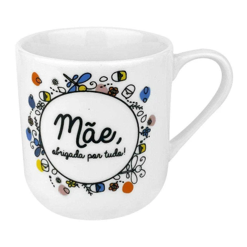 Caneca de porcelana 250ml decorada mãe