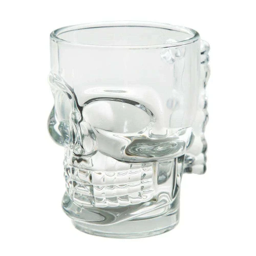 Caneca de vidro caveira 520ml transparente dolce home